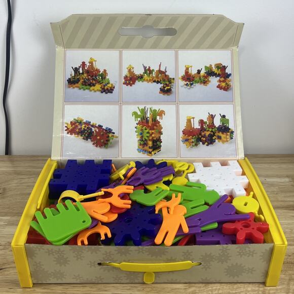 Gears Go Round Discovery Toys Building Blocks Original Case Made In Italy VTG - Picture 3 of 10